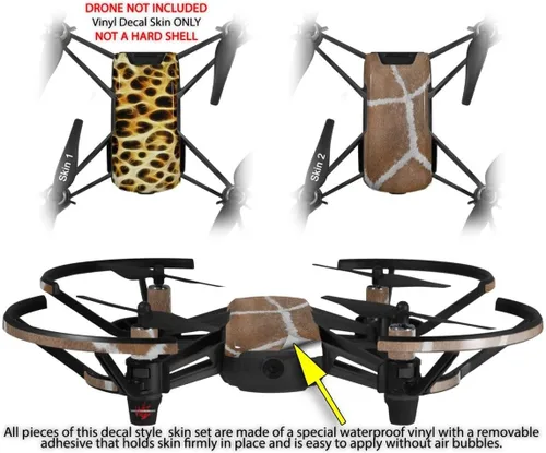 Miniatura 2 de Paquete de 2 calcomanías para DJI Ryze Tello Drone de piel fractal de leopardo no incluido