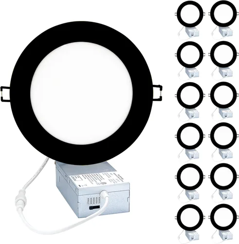 Miniatura 9 de POPANU Luz empotrable LED de 4 pulgadas, regulable, ultrafina, para techo, luz descendente, luz LED sin lata, tipo IC CCT, intercambiable, acabado