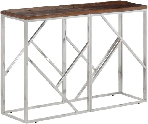 Miniatura 11 de vidaXL Mesa de consola, mesa de sofá, mesa de consola de pasillo, detrás de la mesa del sofá para sala de estar, estilo moderno, acero inoxidable