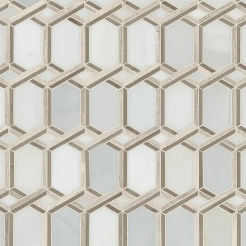 Miniatura 18 de MSI Verona Patrón Dorado 12 pulg. x 12 pulg. Azulejo de Mosaico de Mármol Montado en Malla para Pared de Baño, Piso, Salpicadero de Cocina y Verona