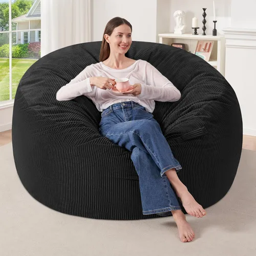Miniatura 31 de HABUTWAY 2 puf de 2 pies, puf gigante para adolescentes y adultos, puf grandes con relleno de espuma viscoelástica, puf grandes con funda de pana
