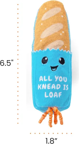 Miniatura 8 de Catstages - Juguete Loaf Kicker con hierba gatera y malla dental, forma de pan, juguete de felpa y cinta para gatos para patear, lanzar y limpieza
