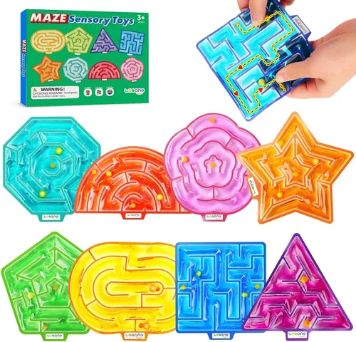 Miniatura 11 de Juguetes Esponjosos Sensoriales para Inquietos para Niños: Pack de 4 Juguetes Sensoriales Laberinto para Autismo - Juguetes para Inquietos con Goma