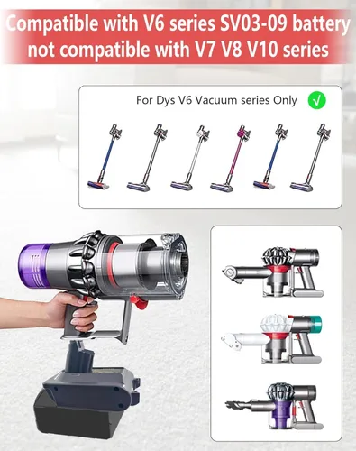 Miniatura 6 de EID V6 - Adaptador de batería para batería Milwaukee M18 de 18 V, repuesto para Dyson V6 SV03 SV04 SV05 SV06 SV07 SV09 DC59 DC61 DC62 DC72 DC74