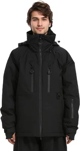 Miniatura 8 de Chaqueta de esquí impermeable para hombre, abrigos de nieve, snowboard de montaña, rompevientos, parka con capucha Marrón