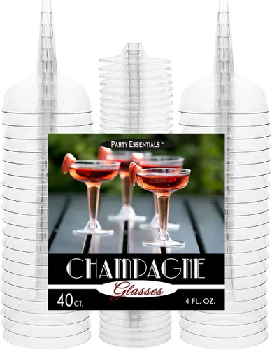 Miniatura 3 de Party Essentials copas de champán de plástico duro, de 4 onzas, dos unidades, Transparente