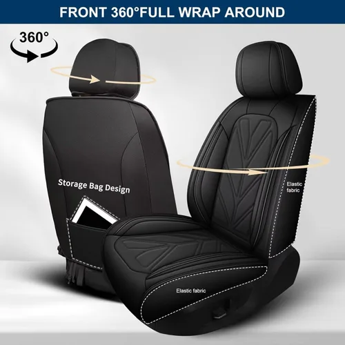 Miniatura 5 de DISUTOGO Fundas de Asiento Delantero para Coche Compatibles con Dodge Charger 2006-2025: Fundas de Asiento de Coche de Cuero, Fundas de Cojín