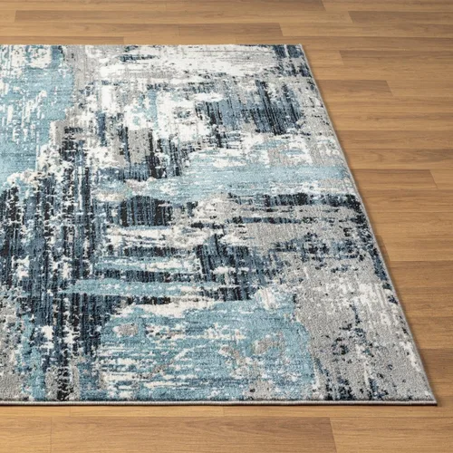 Miniatura 7 de LUXE WEAVERS Alfombra abstracta azul envejecida de 5 x 7 pulgadas