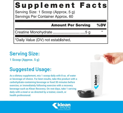 Miniatura 2 de Klean Athlete Klean Creatine - Apoya la fuerza muscular, el rendimiento y la recuperación del ejercicio extenuante* - Certificado NSF