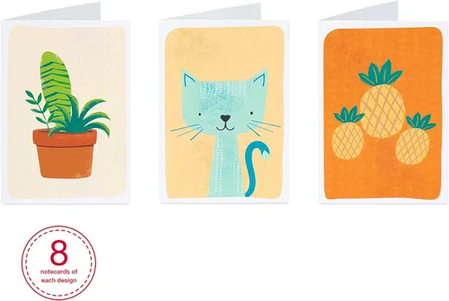 Miniatura 3 de American Greetings Tarjetas surtidas en blanco, lindos animales e iconos (48 unidades)