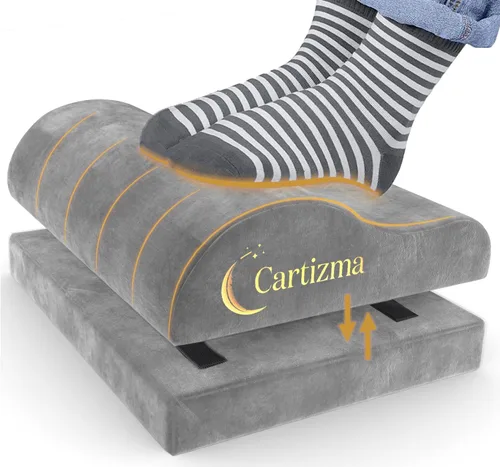 Miniatura 9 de Reposapiés para debajo del escritorio en el trabajo, reposapiés ergonómico para aliviar el dolor con fundas lavables, reposapiés antideslizante Negro