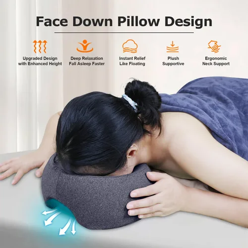 Miniatura 8 de Reposacabezas de masaje facial para cama, almohada boca abajo, masaje para dormir, almohada BBL después de la cirugía, recuperación posterior a