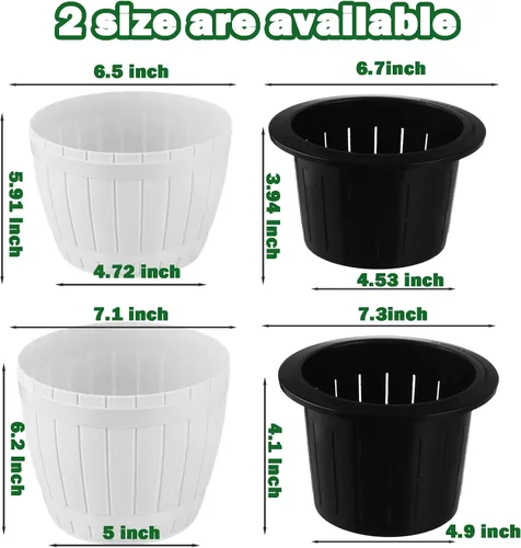 Miniatura 6 de Planterhoma Paquete de 3 macetas de riego automático para plantas de interior, macetas de plástico de 7.1 pulgadas, color blanco