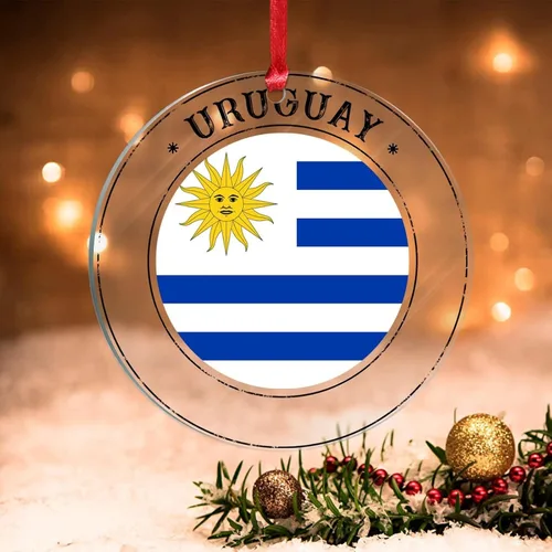 Miniatura 21 de Bandera de Andorra, adorno colgante de Navidad, bandera nacional, decoraciones de Navidad, adornos acrílicos, colgante para árbol de Navidad
