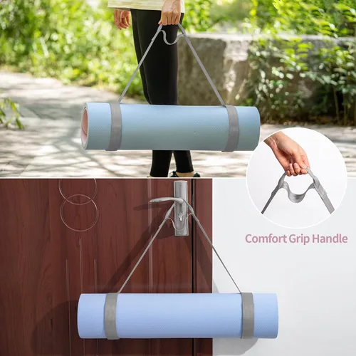 Miniatura 4 de Trilancer Correa ajustable para esterilla de yoga con cierre de gancho y bucle, soporte para tapete de yoga y tapete organizador no incluido