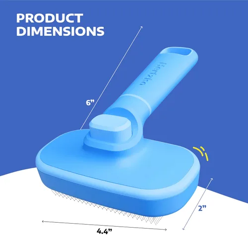 Miniatura 3 de Hertzko Cepillo deslizante de autolimpieza para gatos y perros, herramienta de aseo para eliminar el pelo largo y corto, cepillo retráctil para Azul