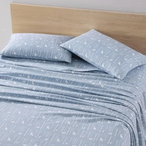 Miniatura 11 de Eddie Bauer - Sábanas individuales, juego de ropa de cama de franela de algodón, cepillada para mayor suavidad, decoración acogedora para el hogar