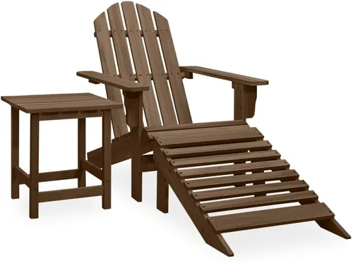 Miniatura 11 de Grand Fauteuil de Jardin Adirondack Démontable con mesa otomana y otomana y macizo Bois de Sapin Gris para patio, terraza, jardín, cómodo y duradero