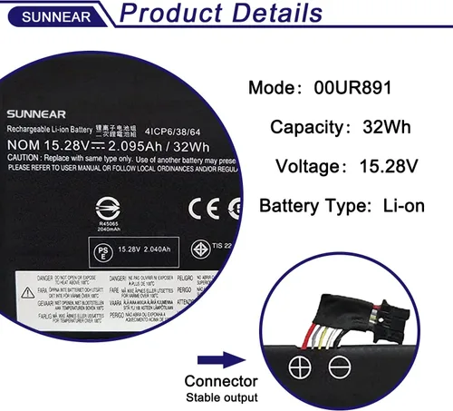 Miniatura 2 de 00UR891 SB10L84122 Reemplazo de batería para Lenovo ThinkPad T570 T580 P51S P52S ytpe 20H9 20HA 20JX 20JW 20L9 20LA Series batería interna 00UR890