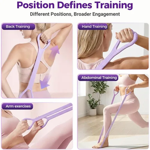 Miniatura 3 de Bandas de resistencia Figura 8 Bandas de ejercicio para mujer, bandas elásticas para entrenamiento, brazo, espalda, entrenamiento de hombro cuerdas