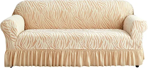 Miniatura 12 de MBROS Funda de sofá con falda, funda de sofá de alta elasticidad, protector de muebles para sala de estar, tela elástica de elastano, funda de sofá