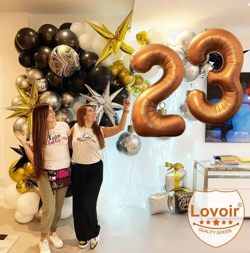 Miniatura 6 de Lovoir Globo naranja número 4 de 40 pulgadas, tamaño grande, de papel de aluminio de mylar de aluminio de Mylar de color amarillo azafrán