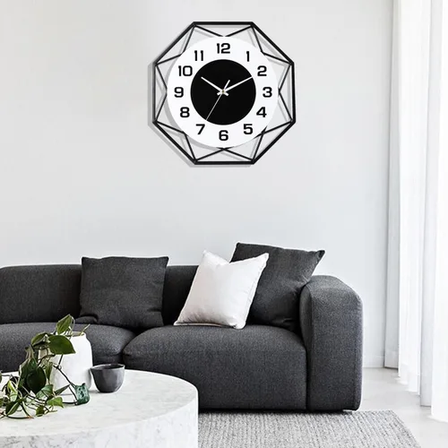 Miniatura 7 de Dankeit Reloj de pared decorativo de 13 pulgadas, cuarzo silencioso de calidad sin tictac, funciona con pilas, grande para sala de estar, cocina, 697