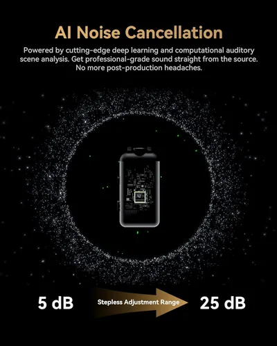 Miniatura 3 de Micrófono inalámbrico Hollyland Lark MAX 2 para iPhone/Cámara/Android, cancelación de ruido AI, audio de 32 bits de cadena completa, rango de 1115