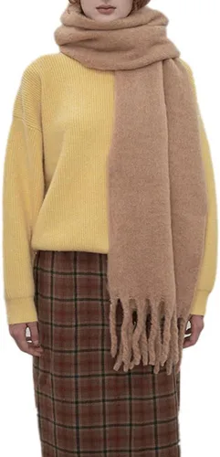 Miniatura 68 de Bufanda grande y gruesa de gran tamaño, esponjosas, de lana grande, gruesa, cálida para invierno