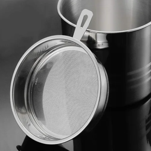 Miniatura 4 de Contenedor de grasa de tocino de acero inoxidable con pantalla de filtro de malla, 1.2L/5 tazas de aceite de cocina para cocina