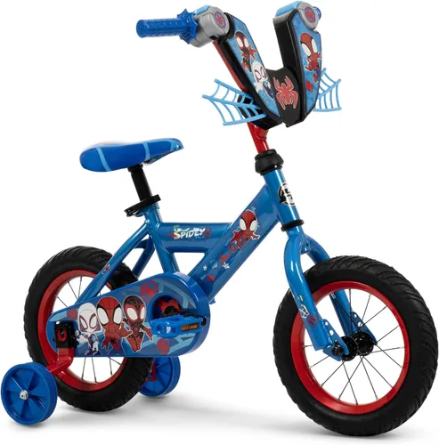 Huffy Disney and Marvel 12/16 Inch Boy's Bike for Kids, Multiple Color Options and Designs Available, Ideal for Ages 3+ Years Old, Removable Azul |