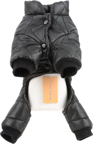 Miniatura 7 de SMALLLEE_LUCKY_STORE Abrigo de invierno acolchado para mascotas, traje de nieve con bolsillo y anillo en D para perros pequeños, gatos, impermeable