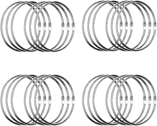 Simetufy Anillos de carpeta de 3 pulgadas, 24 piezas de metal para cuaderno de oficina, color azul, grande