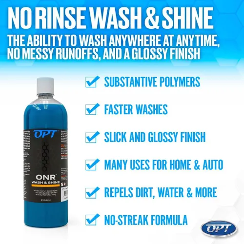 Miniatura 4 de Optimum No Rinse Wash and Shine Versión 5 - Jabón de Lavado sin Enjuague ONR para Detalle de Auto, Uso en Pintura, Recubrimientos Cerámicos, Vidrio