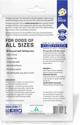 Miniatura 4 de Himalayan Dog Chew Yak Cheese - Masticables para perros de queso de yak, sin lactosa y sin granos, fabricados en Estados Unidos, para todas