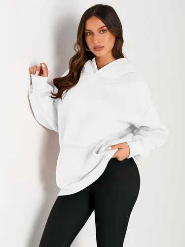 Miniatura 2 de EFAN - Sudadera con capucha para mujer - Sudadera de vellón sobredimensionada con mangas largas para otoño e invierno, ropa de moda inspirada