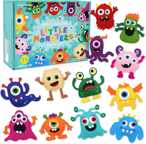 Miniatura 9 de CiyvoLyeen Kit de costura para niños – DIY perezoso y animales de la selva de fieltro para niñas y niños de 8 a 12 años aprende a coser 8 proyectos