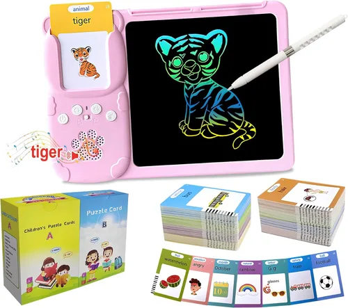 Miniatura 10 de Rylai Juguetes para Niños Pequeños Tarjetas Flash Parlantes, Recursos de Aprendizaje de Kindergarten 510 Palabras Visuales con Tableta de Dibujo