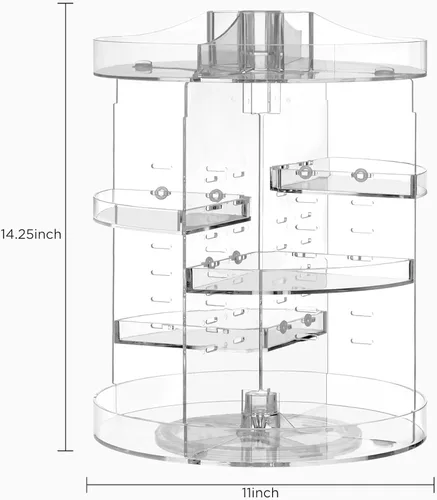 Miniatura 3 de HBlife Organizador de maquillaje giratorio 360º de talla grande, carrusel ajustable de gran capacidad, organizador giratorio de perfumes