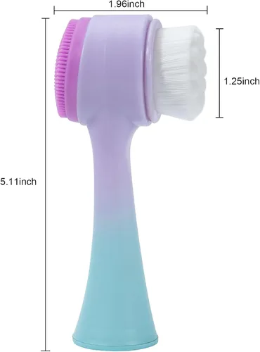 Miniatura 5 de Cepillo Facial 2 en 1, Cepillo Exfoliante de Limpieza Facial, Cepillo de Silicona Manual de Doble Cara para Lavado Facial con Fibra Suave