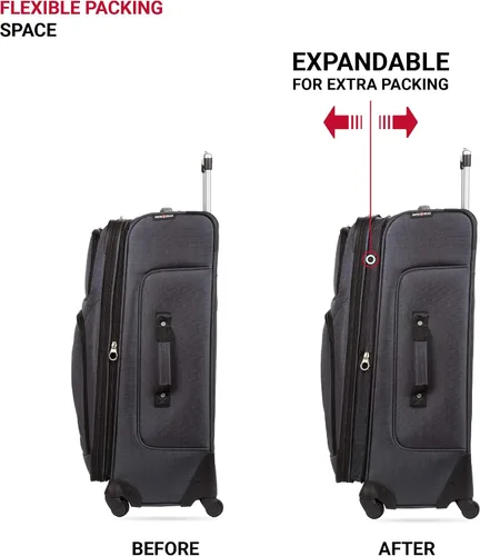 Miniatura 5 de SwissGear Gris oscuro 3 Piece Set 212527 Equipaje Sion Softside con ruedas giratorias