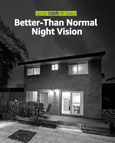 Miniatura 4 de SANNCE FHD 1080p 2MP Cámara de seguridad con cable para el hogar con visión nocturna EXIR de 100 pies, cámaras de vigilancia impermeable IP66