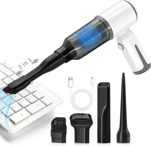 Aspiradora de mano inalámbrica para automóvil y hogar, potente succión de 6500 Pa, aspiradora y soplador 3 en 1 para limpieza de teclado, plumero de