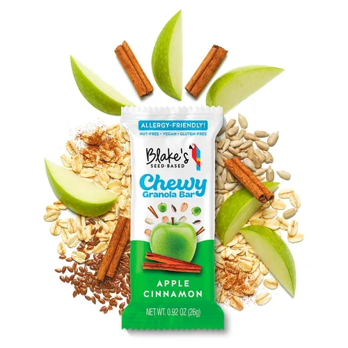 Miniatura 7 de Blake's Seed Based Barras de granola masticables — Manzana y canela (5 unidades), veganas, sin gluten, sin nueces y sin lácteos, aperitivos