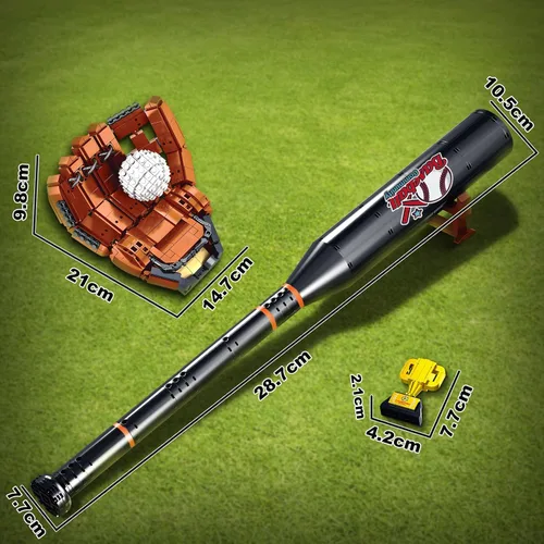 Miniatura 6 de Día del Padre para papás del béisbol y fanáticos de los deportes, juego de construcción de béisbol para adultos, 1021 piezas de juguete