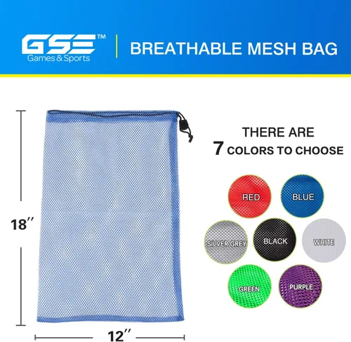 Miniatura 32 de GSE Games & Sports Expert Bolsa de malla con cordón para béisbol, pelotas de pickleball, pelotas de golf, gimnasio, equipo de natación, lavandería