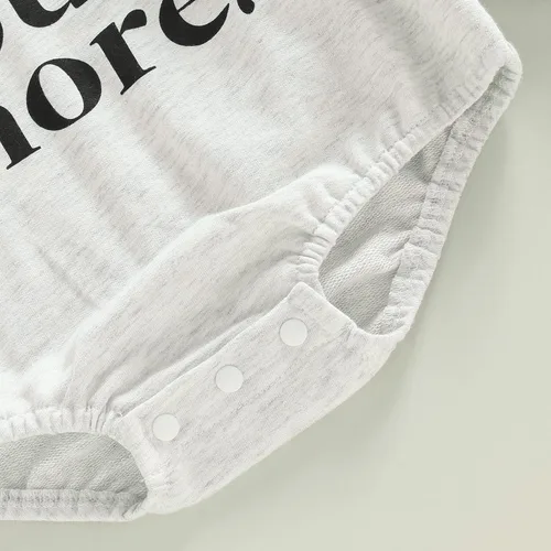 Miniatura 14 de Enterizo de manga larga con estampado de letras para bebés, niñas y niños