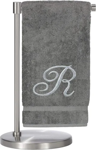 Miniatura 57 de Script R - Toalla de baño con monograma, regalo personalizado, 27 x 54 pulgadas, juego de 1 toalla bordada con texto dorado, 100% algodón turco