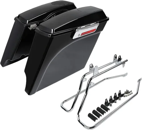 Miniatura 54 de Kit de soporte de conversión para alforjas extendidas de 4" TCMT, compatible con Harley Heritage Softail Fatboy FLSTF Breakout 1984-2017, negro