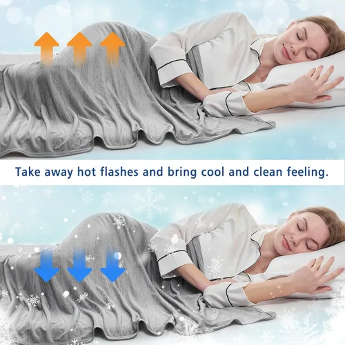 Miniatura 2 de EMME Manta Refrescante, Manta de Verano Delgada y Liviana para Sofá, Mantas Frías para Cama para Personas que Duermen con Calor, Doble Cara